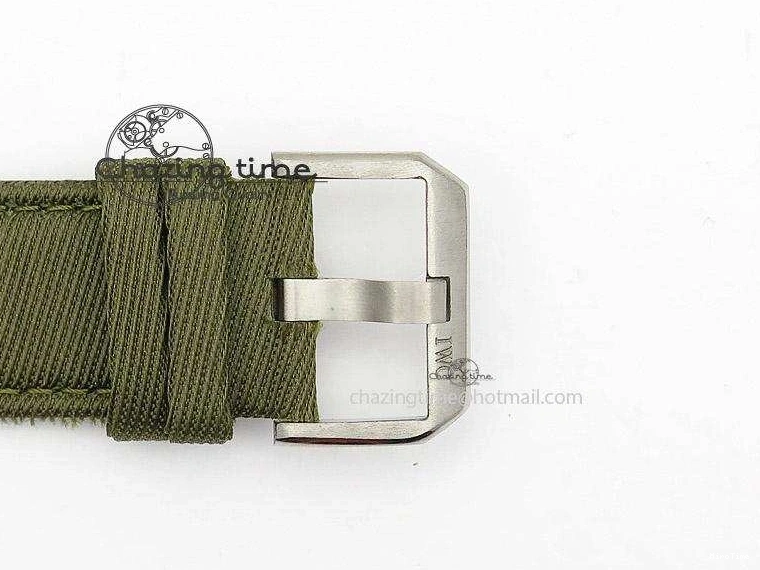 MIROTIME 0308 Big Pilot Top Gun Miramar PVD Plated Titanium on Green Nylon Strap A23J Refined 7398